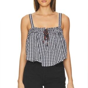Free People. - Party picnic top in black combo